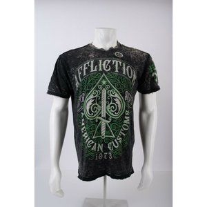 Affliction Reversible All Over Print T Shirt Black